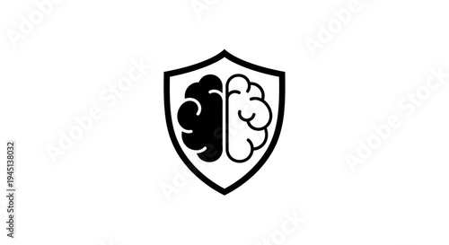 Brain shield icon representing mental health, intellectual protection, and cognitive security