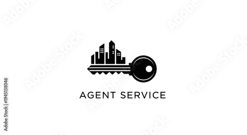 Cityscape Key Real Estate Agent Service Logo Design