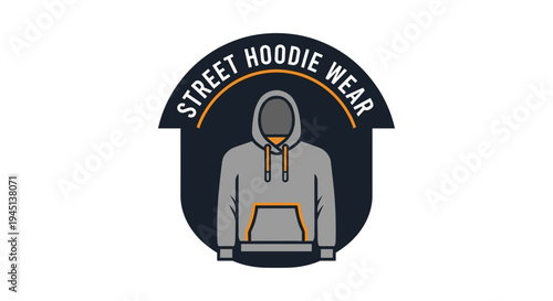 Gray hoodie with orange accents.