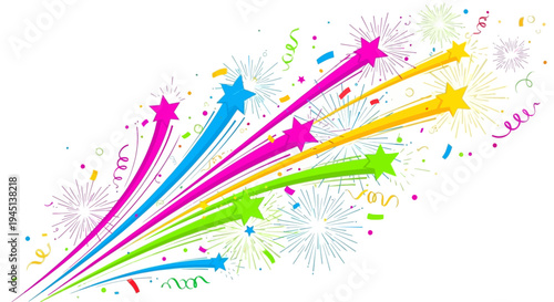 Colorful Celebration Fireworks Explosions Sparklers.