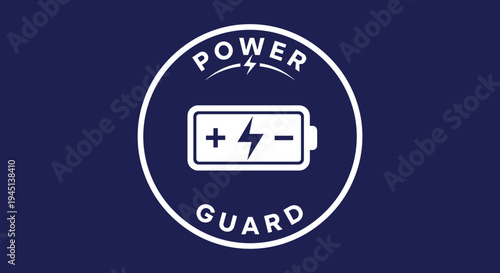 Battery power guard energy symbol icon.