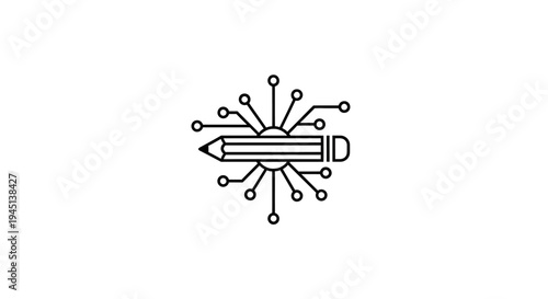 Digital Pencil Network for AI Writing and Creative Technology Concept