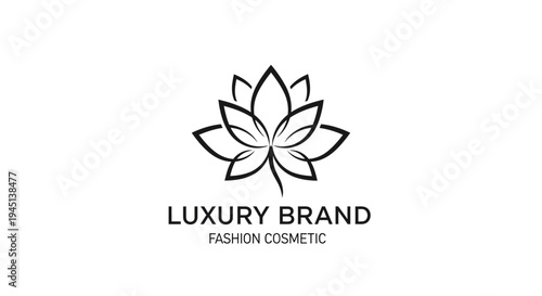 Elegant Lotus Flower Logo Design for Luxury Fashion and Cosmetic Brand Identity