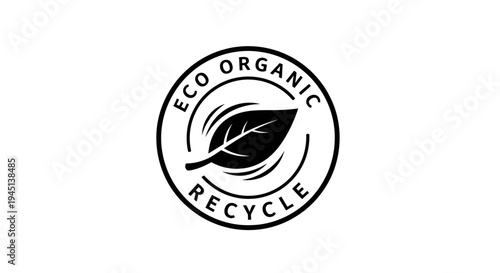 Eco Organic Recycle Leaf Symbol for Sustainable Environmental Protection