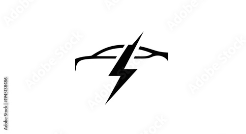 Electric Car Lightning Bolt Icon for EV Technology and Sustainable Transport