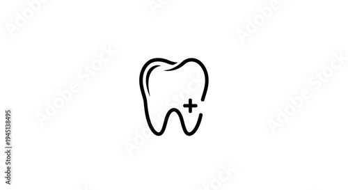 Dental Health Plus Icon for Tooth Care and Medical Treatment