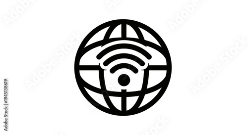 Global Wi-Fi Connectivity Icon - Worldwide Internet Network Symbol
