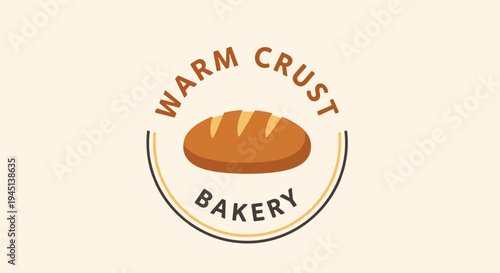 Warm Crust Bakery Bread Logo Design.