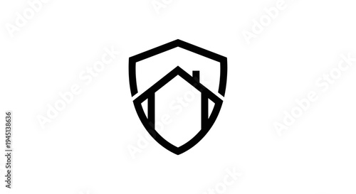 Home Security Shield Logo Icon - House Protection and Real Estate Safety Symbol