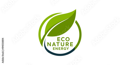 Eco Nature Energy Green Leaf Logo.