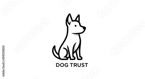 Minimalist Dog Trust Logo Design - Simple Canine Icon Illustration