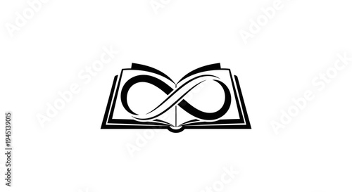 Open Book with Infinity Symbol - Endless Knowledge and Continuous Learning Concept