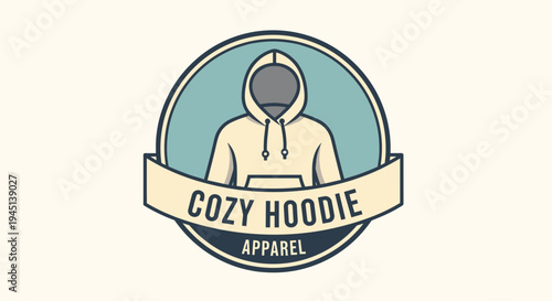 Hoodie with face hidden apparel logo.
