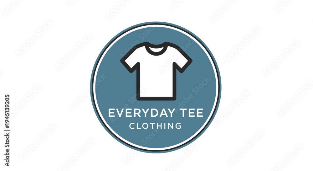 Fototapeta premium T shirt logo on blue circle.