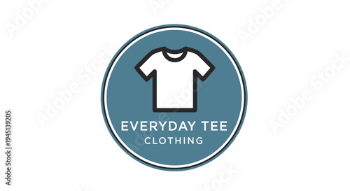 T shirt logo on blue circle.
