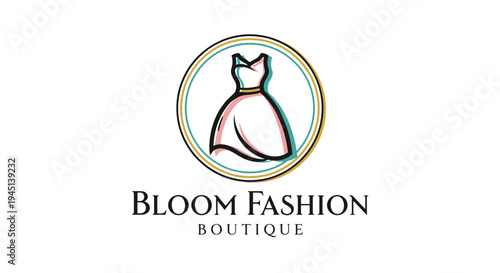 Fashion boutique logo with dress.