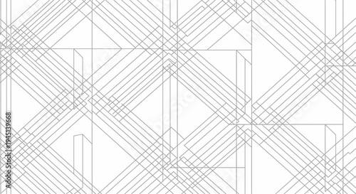 Geometric shapes intersect lines pattern.