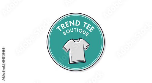 T shirt in teal circle logo.