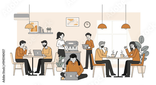 People working in a modern office.