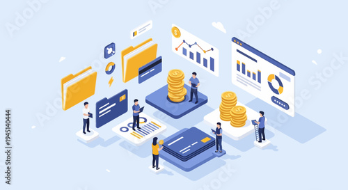 People working with business finance data.