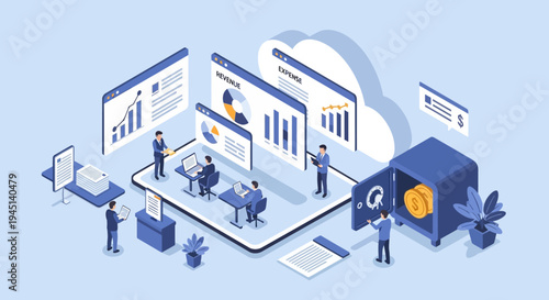 People working with technology devices.