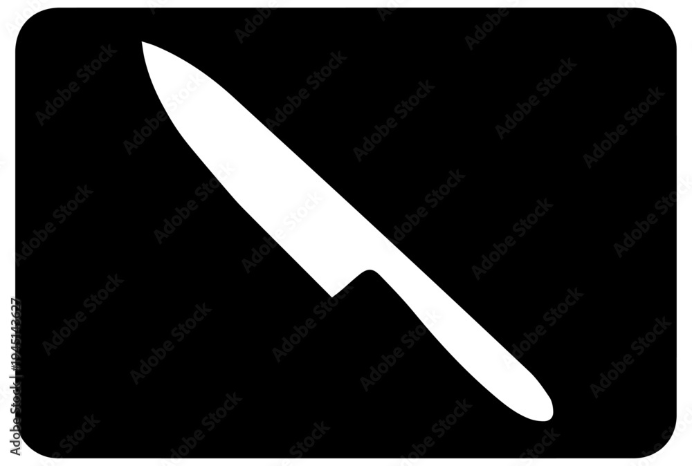 Obraz premium Chef Kitchen Knife Icon Silhouette