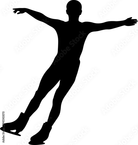 Figure Skater Performing on Ice Silhouette