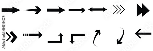 Arrow icon set, arrow cursor.   simple arrows.  collection, different arrow signs, black and green arrows icons. white background, EPS10