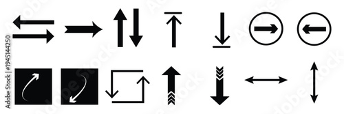 Arrow icon set, arrow cursor.   simple arrows.  collection, different arrow signs, black and green arrows icons. white background, EPS10