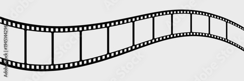 A series of film frames arranged in a wavy pattern to illustrate motion. isolated on white background, Vector, illustration