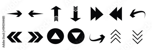 Arrow icon set, arrow cursor.   simple arrows.  collection, different arrow signs, black and green arrows icons. white background, EPS10