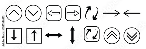 Arrow icon set, arrow cursor.   simple arrows.  collection, different arrow signs, black arrows icons. white background , EPS10
