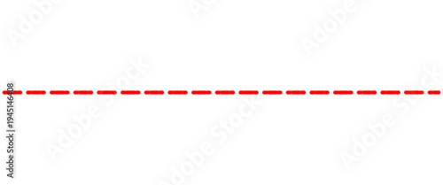 Horizontal long dashed line stroke border isolated on transparent background.
