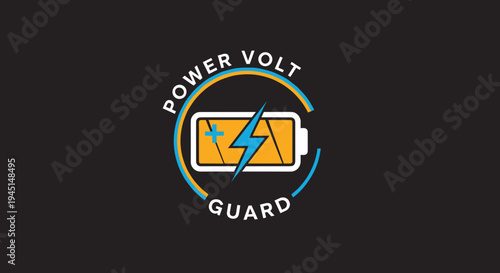 Battery with lightning bolt logo symbol 1.