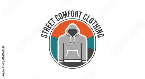 Gray hooded sweatshirt clothing logo design.