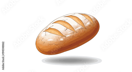 Freshly Baked Sourdough Loaf Illustration