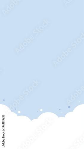 Illustration of cloud with blue sky vertical background. 