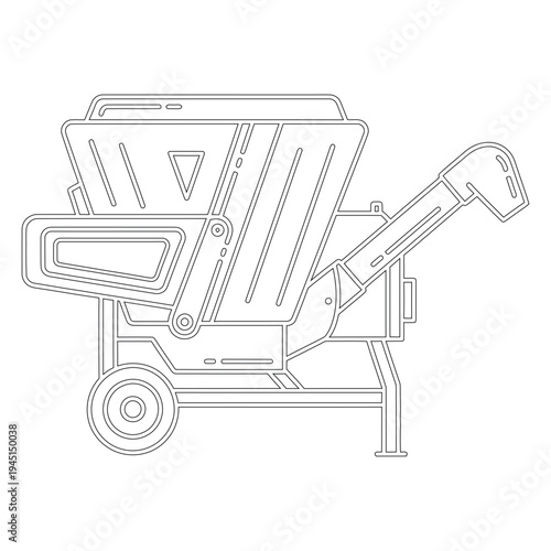 Concrete mixer line construction equipment machinery wheel cart line industrial