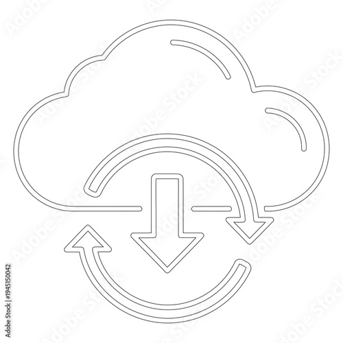 Cloud download and sync arrows cloud computing
