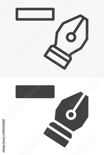 Pen delete anchor tool icon different style icon set. Line outline and solid icon version. Editable stroke vector sign symbol for removing path point.