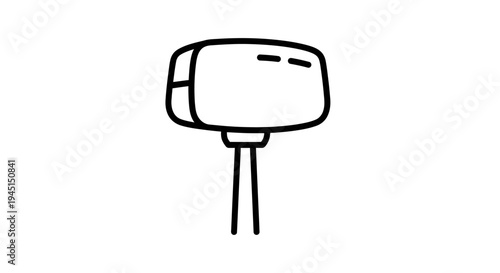 Camera lens on tripod stand.