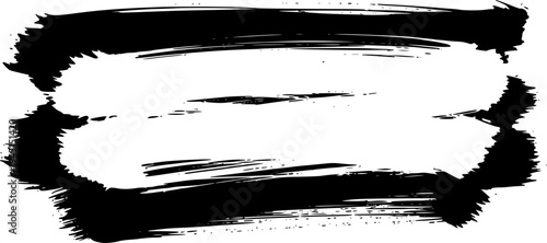 Black brush stroke with transparent background for creative projects
