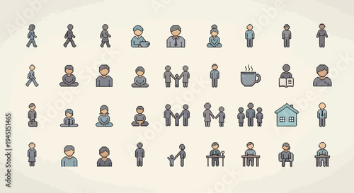 Flat design people icons set for business and communication.