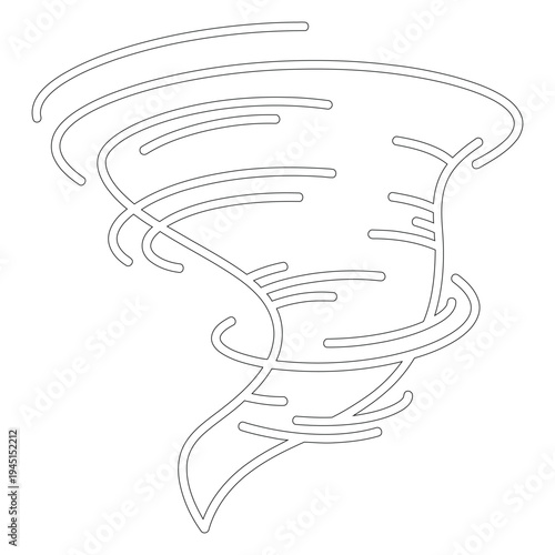 Minimal black and white line of a tornado line minimal weather natural disaster