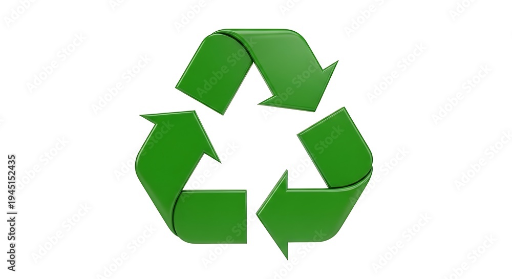 Fototapeta premium Green recycling symbol representing sustainability and environmental conservation for eco-friendly initiatives