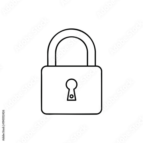 Simple black outline of a closed padlock with a keyhole