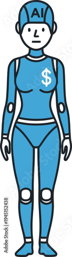 Artificial intelligence robot representing financial technology