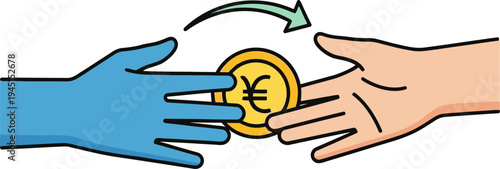 Currency exchange transaction between two hands