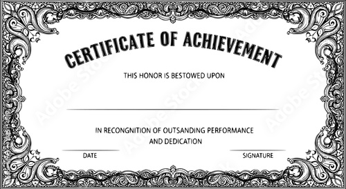 formal achievement certificate with a decorative seal