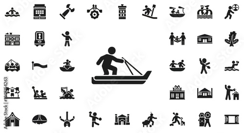 A collection of various lifestyle icons.